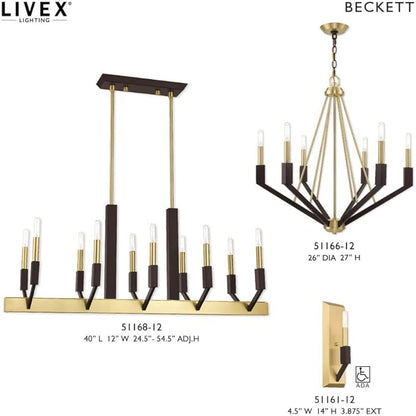 Livex Lighting 6 Lt Brushed Nickel & Black Chandelier