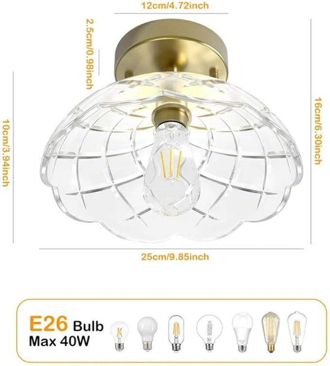 Bubble Ball Semi Flush Mount Ceiling Light Fixture, 24" Bubble Chandelier, Modern Hand Blown Glass Chandelier for Bedroom, Living Room, Dining Room (XD01)