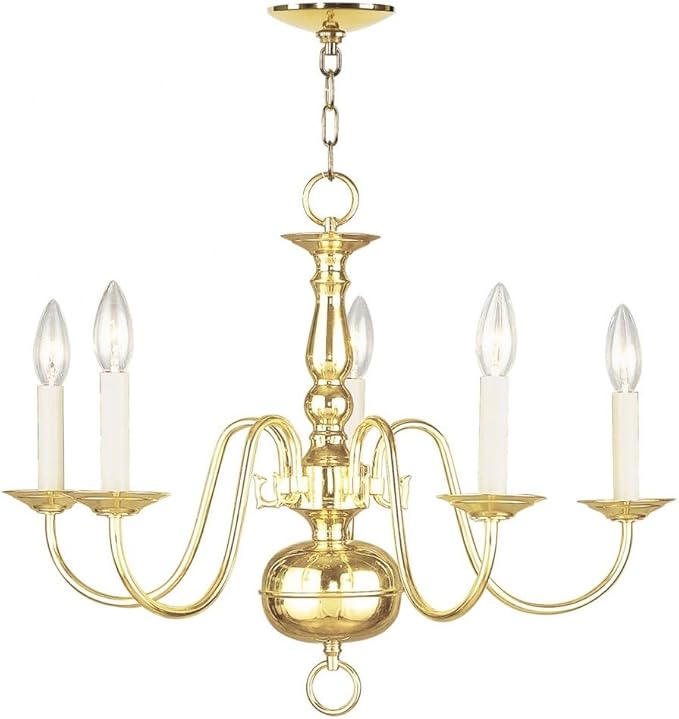 Livex Lighting 5005-91 Williamsburgh Chandelier With No Shades, 18" x 24" x 18", Brushed Nickel