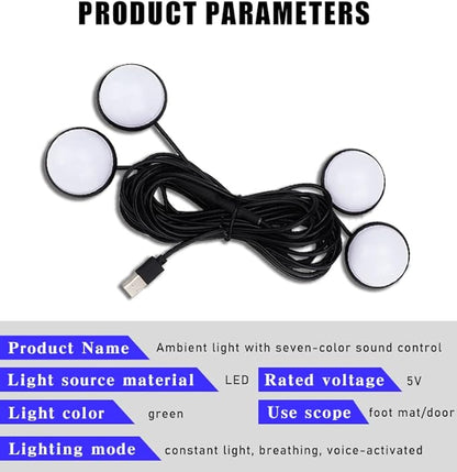 Car Interior LED Lights,Car Accessories, Automotive Ambient Neon Light Kit with USB Port, Gifts for Men and Women, 4 in 1 Decoration Lights for Car, Garden, Home, Party (Green)
