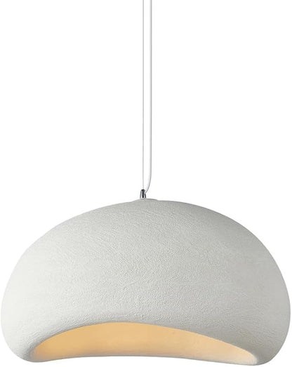 JAYMP 40cm Wabi Sabi Pendant Light for Dining Room Kitchen Island Hallway Restaurant Modern Hanging Lamp E26 Base Japanese Style Bird Nest Shape Lighting Fixture (Matte White,B Shape, 40cm/15.7in)