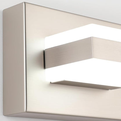 SOLFART Bathroom Vanity Lights Over Mirror Brushed Nickel Bathroom Light Fixture 3 Light Led Lights for Bathrooms Vanity Lights for Bath Nickel