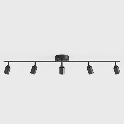 Shura Black 5-Light 5CCT Track Light with Rotatable Heads, 5 Color Selectable, Integrated LED Bulbs, 4 ft Track Light Kit, 2275 Lumen
