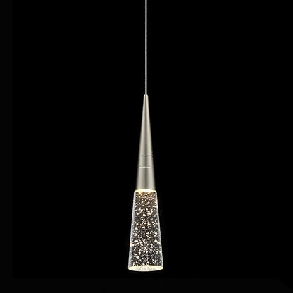 JoollySun Modern Crystal Pendant Light: Brushed Nickel Mini Hanging Light for Kitchen Island Bathroom