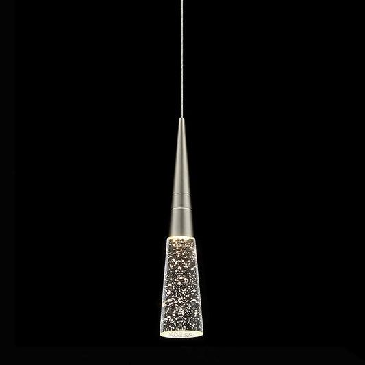 JoollySun Modern Crystal Pendant Light: Brushed Nickel Mini Hanging Light for Kitchen Island Bathroom