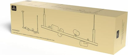 Globe Electric Suspended Track Lighting, 4-Light Adjustable Hanging Track Bar, Matte Black 40-Inch Dimmable Fixture for Modern Kitchen & Ceiling Lighting
