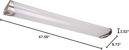 Lithonia Lighting Brushed Nickel 4-Ft LED Flush Mount Light for Kitchen | Attic | Basement | Home, 4000K, 36W, 3400 Lumens