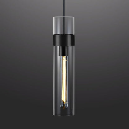 Modern Glass Black Pendant Lights Kitchen Island, Adjustable Cord Pendant Light Fixtures,Kitchen Pendant Lighting Over Island,Indoor Chandeliers for Bedroom Bathroom, Included Bulb
