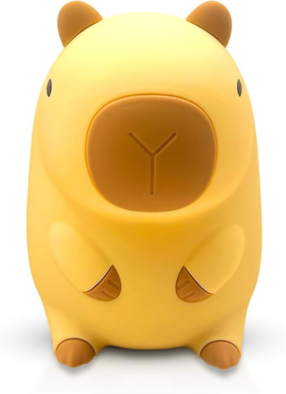 Cute Fox Night Light for Kids, Silicone Baby Nursery Night Light, Rechargeable Touch Lamp with Timer & Dimmable Warm Light for Bedroom Decor, Cute Animal Lamp (Capybara)