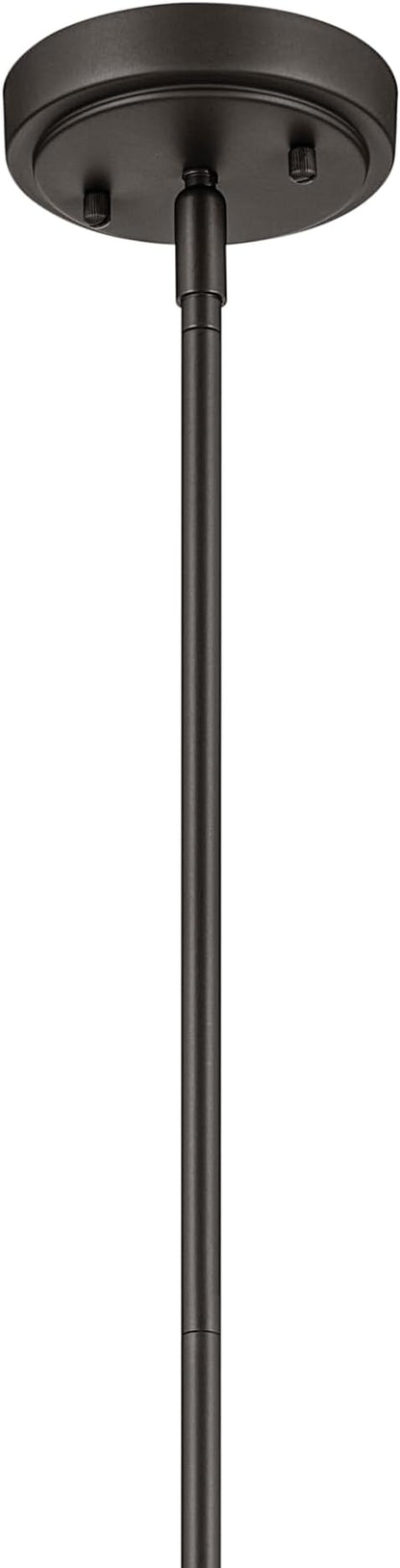 Kichler Joelson 3-Light Convertible Pendant Light Fixture with Satin Etched Cased Opal and Clear Glass Accent in Olde Bronze for Kitchen Island Dining Room (17.75" x 16.75"), 42456CHCS
