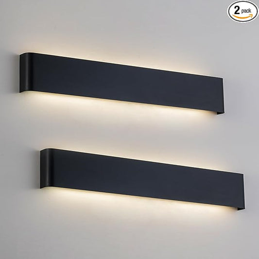 32.6 in LED Bathroom Vanity Light, Modern Black Hardwired Vanity Lights for Bathroom Over Mirror, 32W, 5 CCT Adjustable 3000K-6500K Wall Mounted Bathroom Light Fixture, 2 Pack