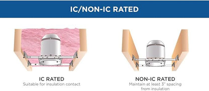 Progress Lighting P806A-R-MD-AT 6" Recessed Slope Ceiling Remodel Non-IC Housing 6" Trim