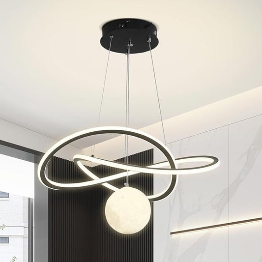 My Precious Modern LED Chandeliers, Chandelier for Living Room with Remote Control, Dimmable Pendant Lights with Mappable Lighting, High Ceiling Hanging Restaurant LED Chandelier for Dining Room