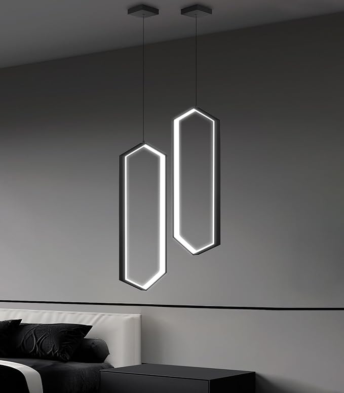 Ring Dimmable Pendant Lighting Adjust LED Mini Chandelier Ceiling Light Fixtures for Kitchen Island Dining Room Living Room Bedroom Hallway Black