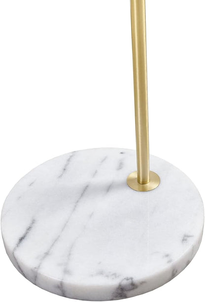 Ink+Ivy Auburn Floor Lamps for Living Room, Bell Glass Shade with Marble Base, in-Line Switch, Metal Frame, 72" Cord, Modern, Transitional, Used at Foyer,Office, Kitchen, Living Space, Gold