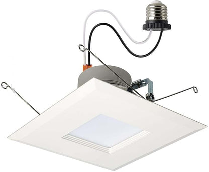 Satco LED Retrofit Downlight with Stepped Baffle, CCT and Wattage Selectable, 5-6 Inch Square, White