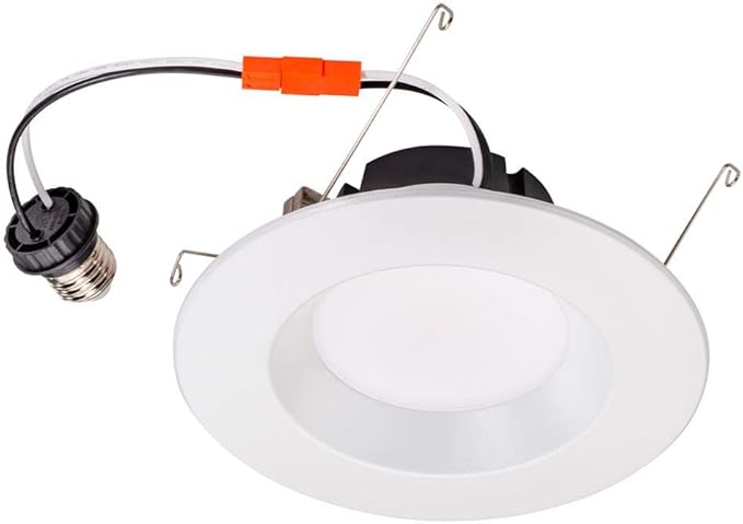 Topaz Round 6 Inch LED Recessed Retrofit Downlight, 8 W, Smooth Trim, 3000K, 90 CRI, White