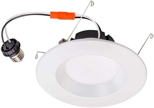 Topaz Round 6 Inch LED Recessed Retrofit Downlight, 8 W, Smooth Trim, 3000K, 90 CRI, White
