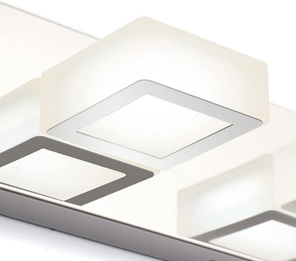 Ralbay Chrome Vanity Lights for Bathroom Acrylic Rotable 360° LED Modern Bathroom Lighting Fixtures Over Mirror (4500K Natural White Light)