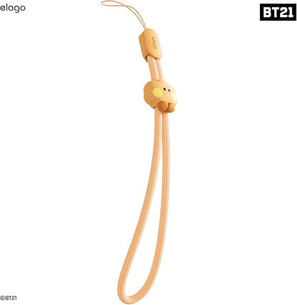 elago | LINE FRIENDS BT21 [OFFICIAL MERCHANDISE] Lanyard Wrist Strap, phone charm, keychain, Anti drop, Adjustable Button