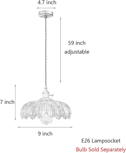 Amber Glass Pendant Light Fixtures Medium 9.8 Inches Lampshade Gold Brass Finish and Switch Vintage Pendant Ceiling Lamp Copper Pendant Lighting (Amber)