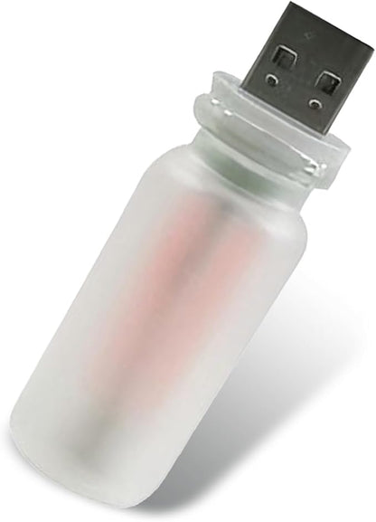 Car USB Atmosphere Lamp, 5V Touch Control Frosted Retro Bottle Interior Ambient Lights, Portable Plug-in LED Bulb Night Lights, Universal Decoration Lamps for Cars, Bedrooms (Pink)