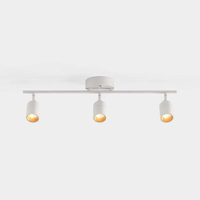Shura White 3-Light Track Light with Adjustable Heads, Integrated LED Bulbs, 2 ft. Track Lighting Kit Ceiling Light, 3000k, 1470 Lumens