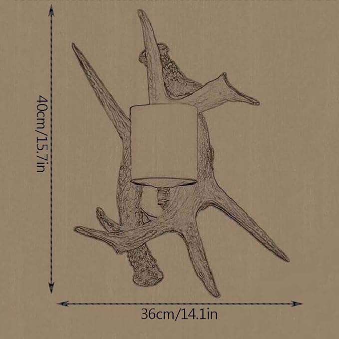 Fashion Retro Resin Antler Wall Light Sconce Frosted Glass Shade Wall Lantern American Country Style Wall Lamp Restaurant Bar Cafe Decor Lighting Indoor and Outdoor