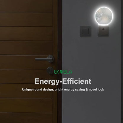 EKOBLA Snowflake Plug-in Night Light, Christmas Star & Winter Pattern LED Nightlight, 0.5W Sleep Friendly for Xmas Gift