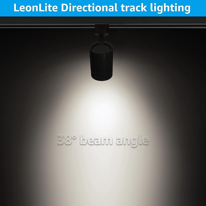 LEONLITE Studio Series 8.5W LED H Track Lighting Heads, ETL Listed, Dimmable Retail Track Light Heads for Store Shop Cafe, 550LM, CRI90, H Track Lighting, 4000K Cool White, Matte Black, Pack of 4
