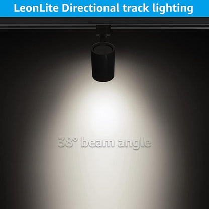 LEONLITE Studio Series 8.5W LED H Track Lighting Heads, ETL Listed, Dimmable Retail Track Light Heads for Store Shop Cafe, 550LM, CRI90, H Track Lighting, 4000K Cool White, Matte Black, Pack of 4