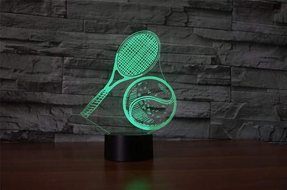 Tennis 3D Illusion Night Light,16 Colors Change Smart Touch & Remote Control,Home Decor LED Bedside Table Desk Lamp,Christmas Birthday Gift for Girls Boys Kids Adults Friends & Family