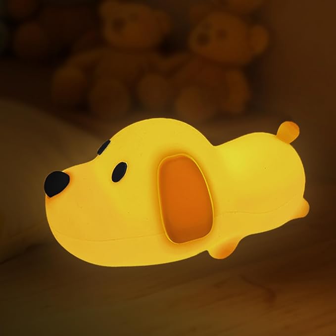 Cute Dog Night Light, Dimmable with Soft Silicon Dog Light, Kindergarten Kawaii Light, Rechargeable Touch Night Light for Boys and Girls, Used for Camping Room Decoration.