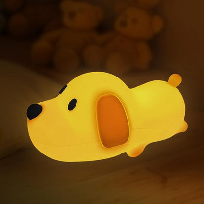 Cute Dog Night Light, Dimmable with Soft Silicon Dog Light, Kindergarten Kawaii Light, Rechargeable Touch Night Light for Boys and Girls, Used for Camping Room Decoration.