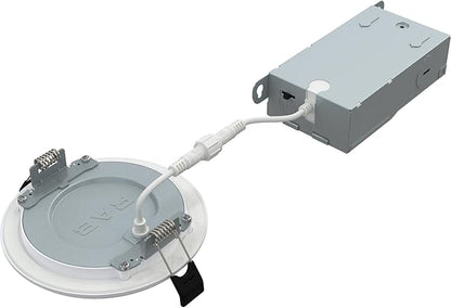 RAB Lighting WFRL-Field-Adjustable Edge-Lit LED Downlight-Canless Wafer Design-Black/White Trim-5CCT Selectable 2700K-5000K-90 CRI-Wet Rated/Dimmable for Modern Ceilings (WFR34-4/BP -12 Pack)