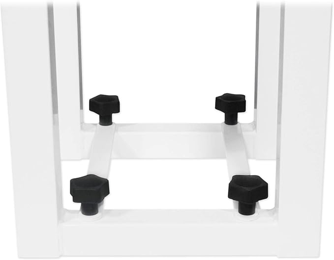 Rockville RTP32W Adjustable Totem Moving Head Light Stand, Black and White Scrims, Carry Bags, 132lb Capacity, Tool-Free Setup, Speaker Mount, for Mobile DJs and Events