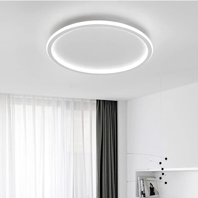 Dimmable LED Ceiling Light Fixture Flush Mount,24 inch Modern Round Recessed Ceiling Lamp with APP Adjustment,White 66W Close to Ceiling Lighting Living Room Bedroom,3000K-6000K