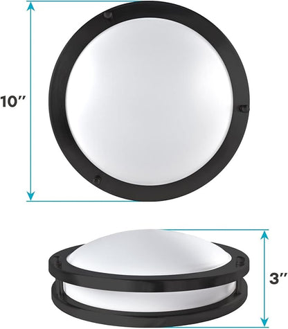 LUXRITE 10 Inch LED Flush Mount Ceiling Light, 5 Color Selectable 2700K | 3000K | 3500K | 4000K | 5000K, Dimmable, Modern Ceiling Light Fixture, 14W, 1050 Lumens, Energy Star, ETL Listed, Matte Black