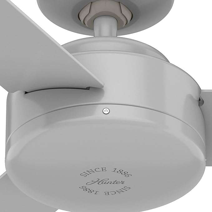 Hunter 44 inch Indoor Ceiling Fan No Light - Modern Ceiling Fan without Light, 3 Blades, Standard Mount, For Bedroom, Living Room, or Kitchen, Wall Control - Presto 52384, Dove Grey