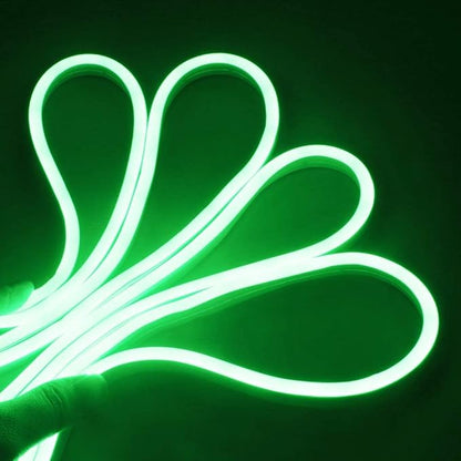 YM E-Bright Green Led Neon Strip Lights Without Power Supply, 12V Indoor Outdoor Silicone Rope 16.4Ft 600SMD Flexible Waterproof IP67 for Signboard Bar Home Kitchen Bedroom Party Christmas Decoration