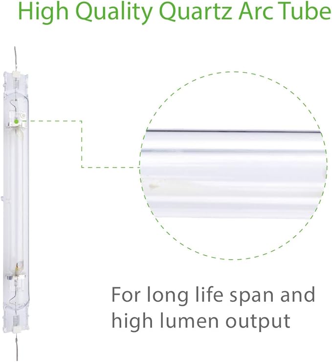 6000K 1000W Double Ended MH Grow Light Bulb,1000 Watt DE Metal Halide Grow Lamp,High PAR Enhanced Blue and Violet Spectrum,Compatible with Ballasts of 1000W Double Ended HPS Bulb