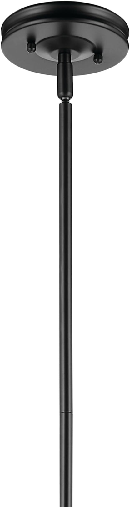 Kichler Laria 1-Light Pendant Light Fixture with Clear Glass, Kitchen Island Hanging Light in Black, Updated Traditional Style for Dining Room (14.5" x 10.5"), 52774BKCLR
