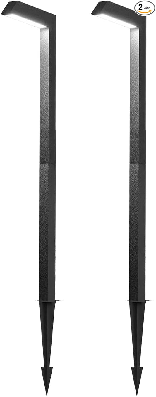 Low Voltage Pathway Lights, 4.5W LED Landscape Lighting, 4000K, 9-15V AC/DC, IP65 Waterproof, Aluminum, Black, 2 Pack