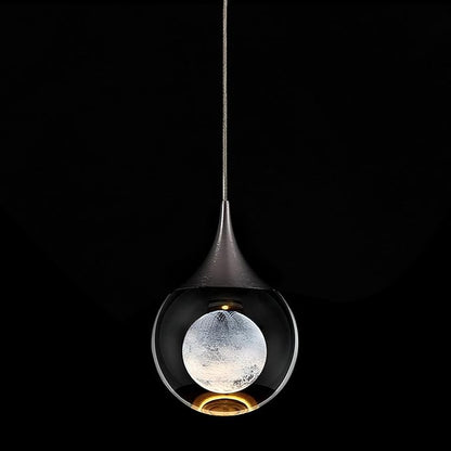 JoollySun Crystal Mini Pendant Light: Modern LED Light Fixtures Ceiling Hanging for Kitchen Island Bathroom