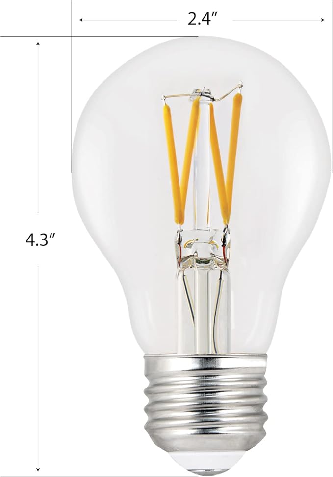 Feit Electric LED A19 Medium Base Light Bulb - 60W Equivalent - 15 Year Life - 810 Lumen - 5000K Daylight - Dimmable | 2-Pack