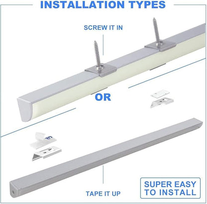 Cefrank V Shape Cabinet Lights, Warm White 4X 12 Inches V-Shape LED Light Bars - 1200lm 12W - Warm White 3000K