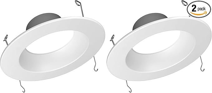 NICOR Lighting DCR561081204KWH LED Downlights, 1 Count (Pack of 2), White