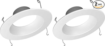 NICOR Lighting DCR561081204KWH LED Downlights, 1 Count (Pack of 2), White