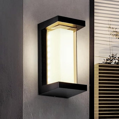 3000K LED 18W Aluminum Rectangular Outdoor Wall Sconce Exterior Light Outside Light Fixture, Black with Warm White, IP64 Waterproof Wall Lights for House Patio Porch Garage