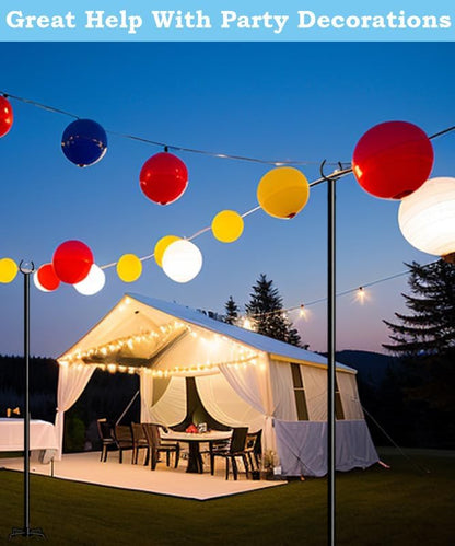 10FT String Light Pole Stand, Outdoor String Lights Hanging, Use for Backyard, Garden, Patio, Party, Festival, Wedding, Picnic, Matte, 2 Pole